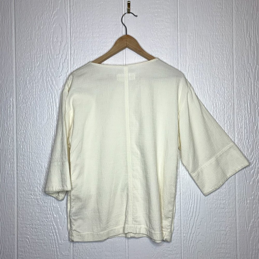 MARA HOFFMAN "Frankie" Cream Woven Boxy Blouse - Picture 7 of 11